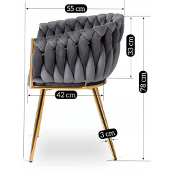 Scaun Mebel Elite Capi (Grey/Gold) Thumb