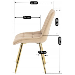 Scaun Mebel Elite Caro (Cream/Gold) Thumb