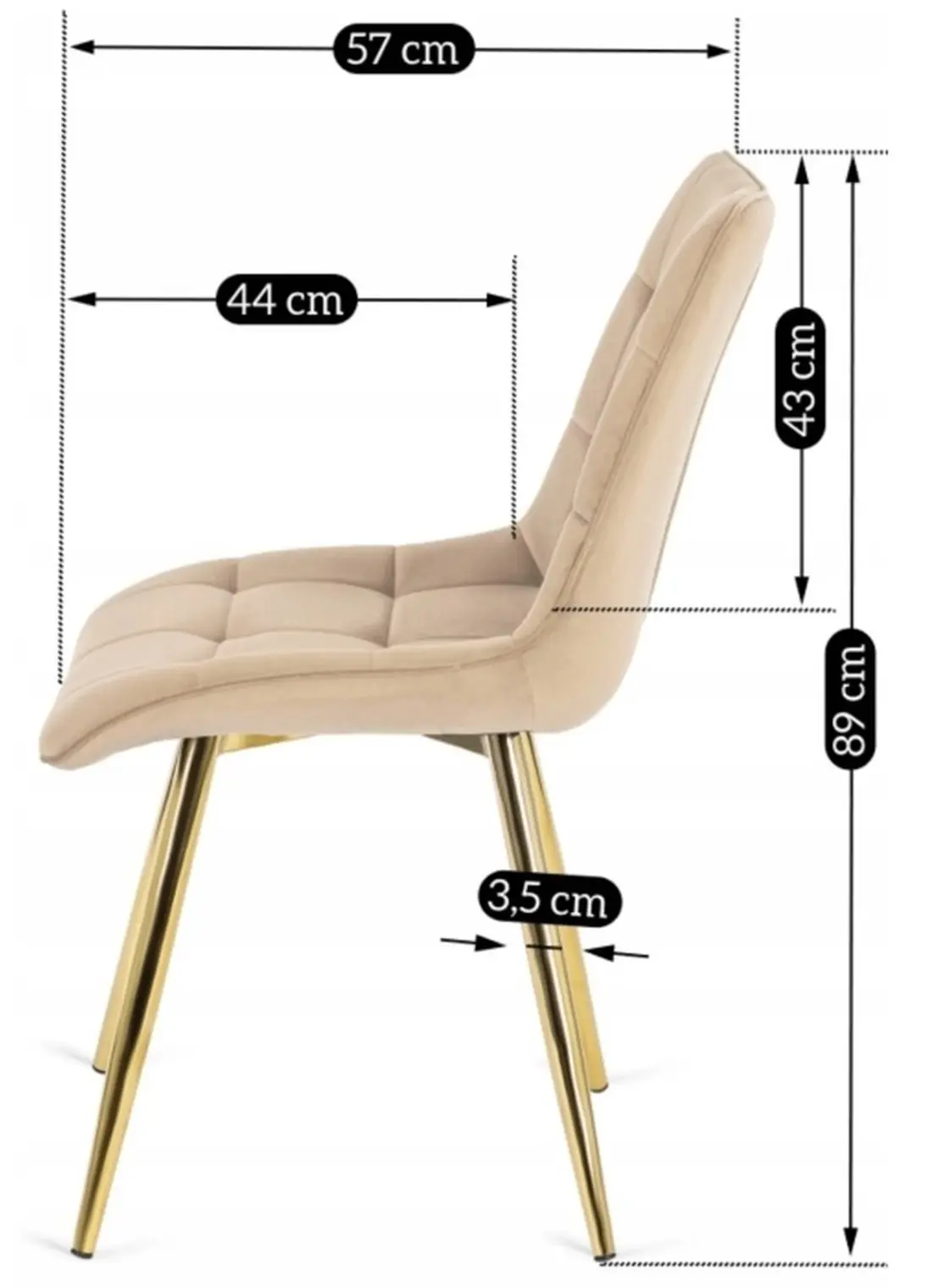 Scaun Mebel Elite Caro (Cream/Gold) - 5