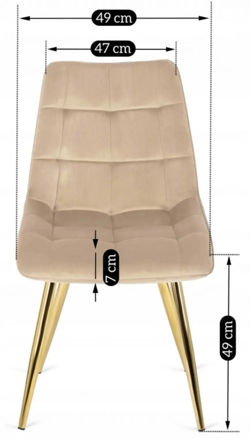 Scaun Mebel Elite Caro (Cream/Gold) - 6