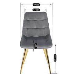 Scaun Mebel Elite Caro (Grey/Gold) Thumb