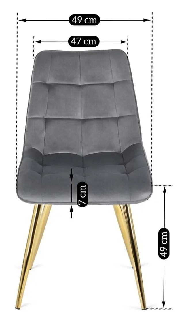 Scaun Mebel Elite Caro (Grey/Gold)