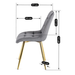 Scaun Mebel Elite Caro (Grey/Gold) Thumb