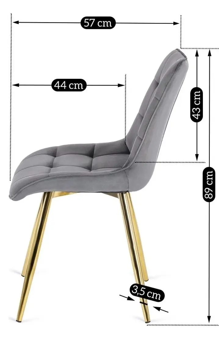 Scaun Mebel Elite Caro (Grey/Gold)
