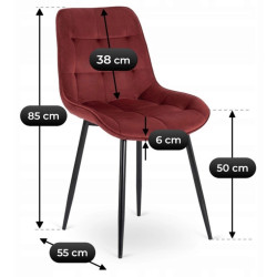 Scaun Mebel Elite Chris (Burgundy/Black) Thumb