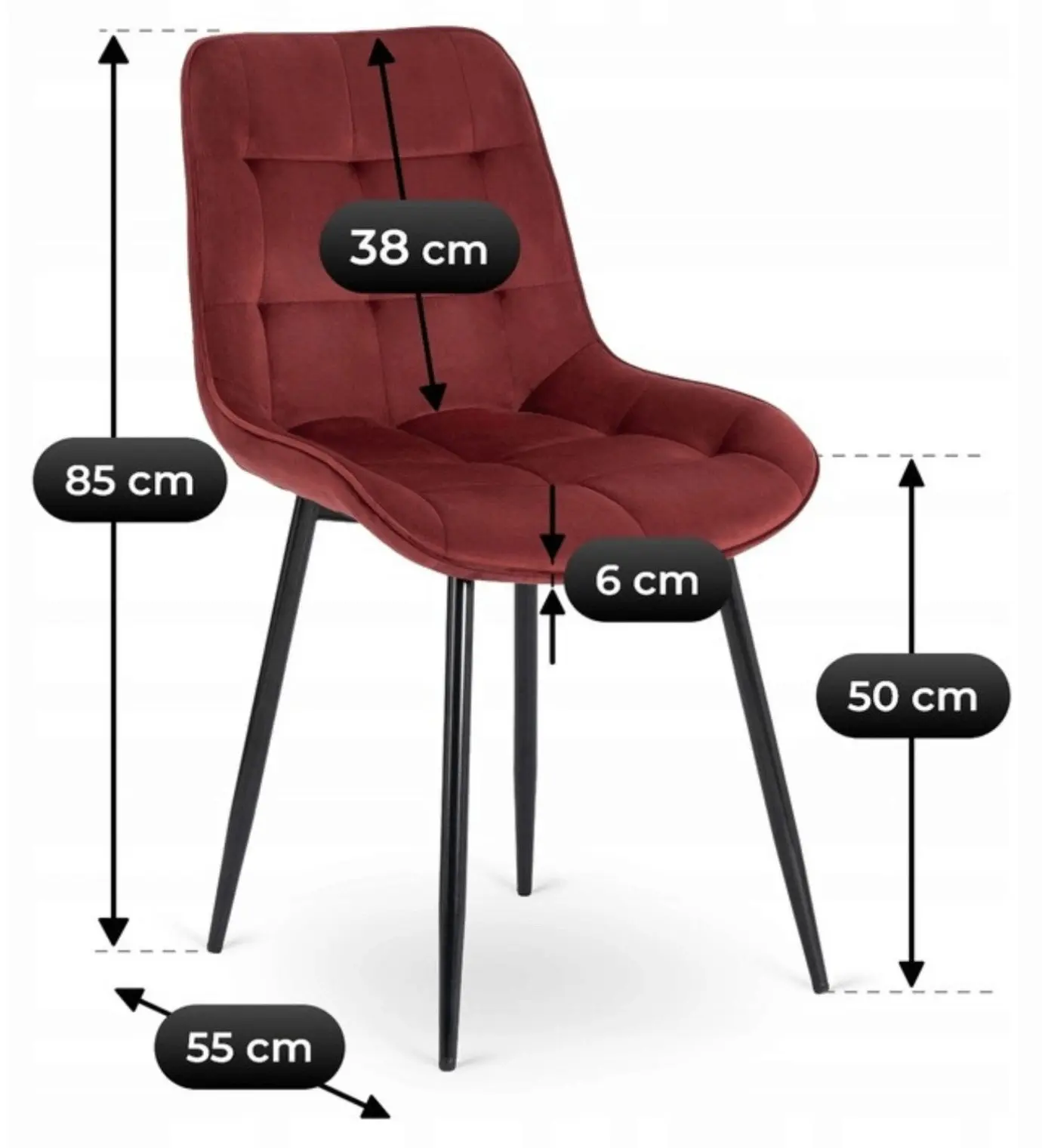 Scaun Mebel Elite Chris (Burgundy/Black) - 7