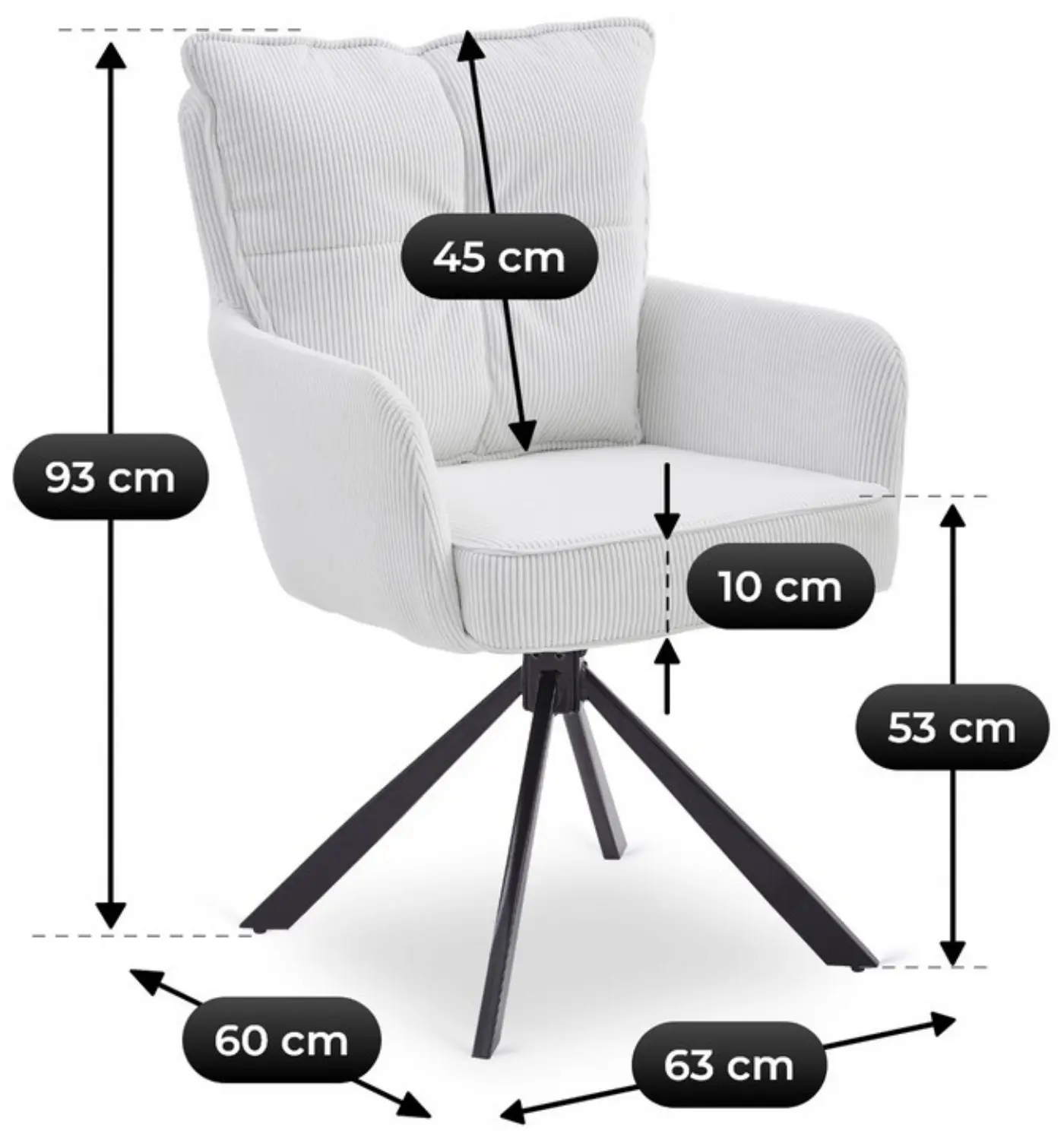 Scaun Mebel Elite City (Cream/Black)