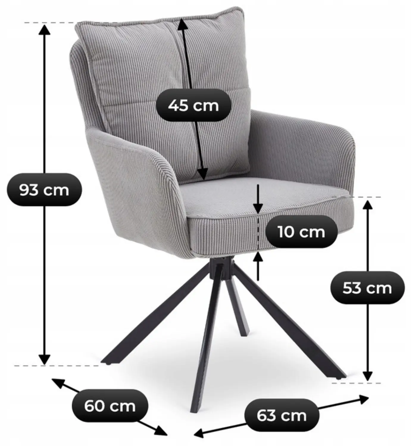 Scaun Mebel Elite City (Grey/Black)