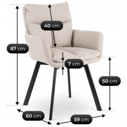 Стул Mebel Elite Cortado (Beige/Black) Thumb