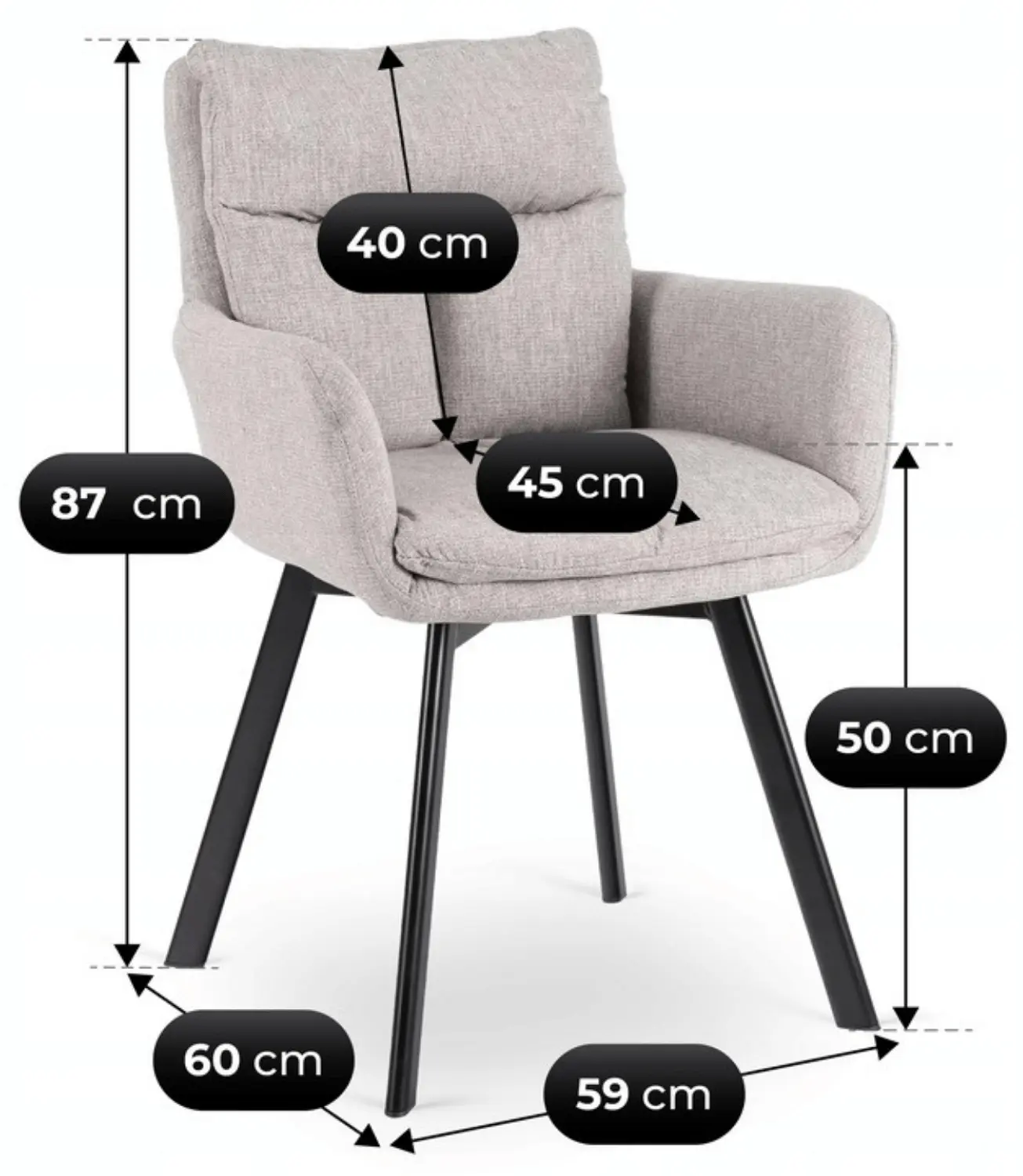 Стул Mebel Elite Cortado (Grey/Black) - 7