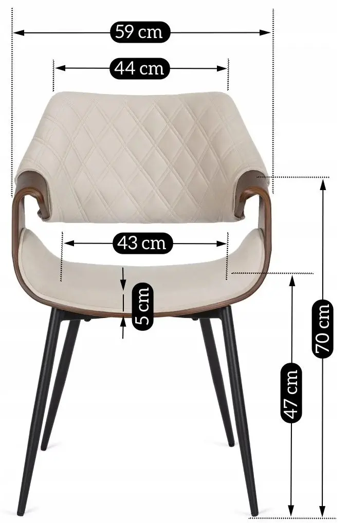 Стул Mebel Elite Dakota (Beige/Walnut) - 2