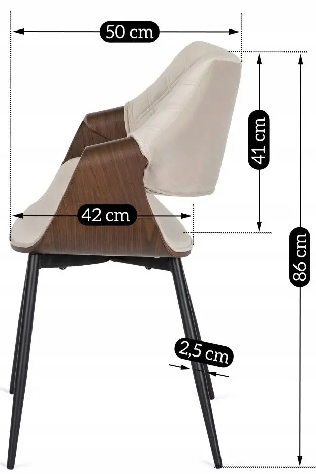 Стул Mebel Elite Dakota (Beige/Walnut) - 3