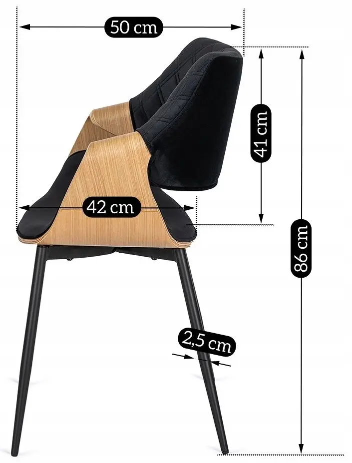 Стул Mebel Elite Dakota (Black/Craft Oak Golden) - 3