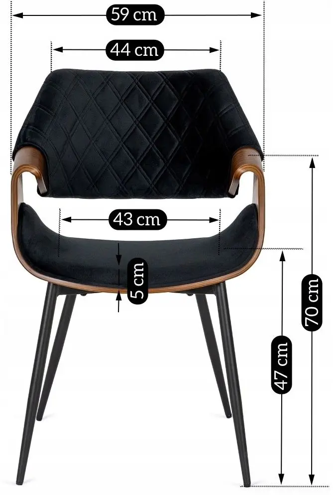 Стул Mebel Elite Dakota (Black/Walnut) - 2