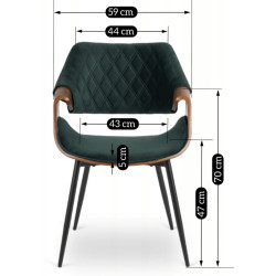 Scaun Mebel Elite Dakota (Green/Walnut) Thumb
