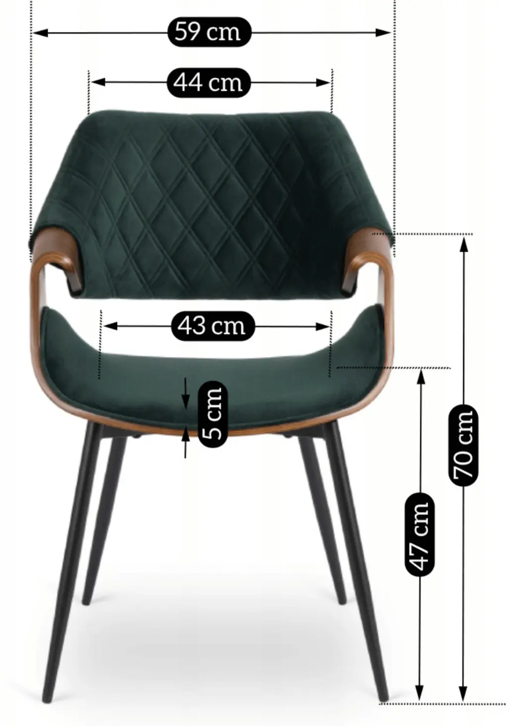 Scaun Mebel Elite Dakota (Green/Walnut) - 6