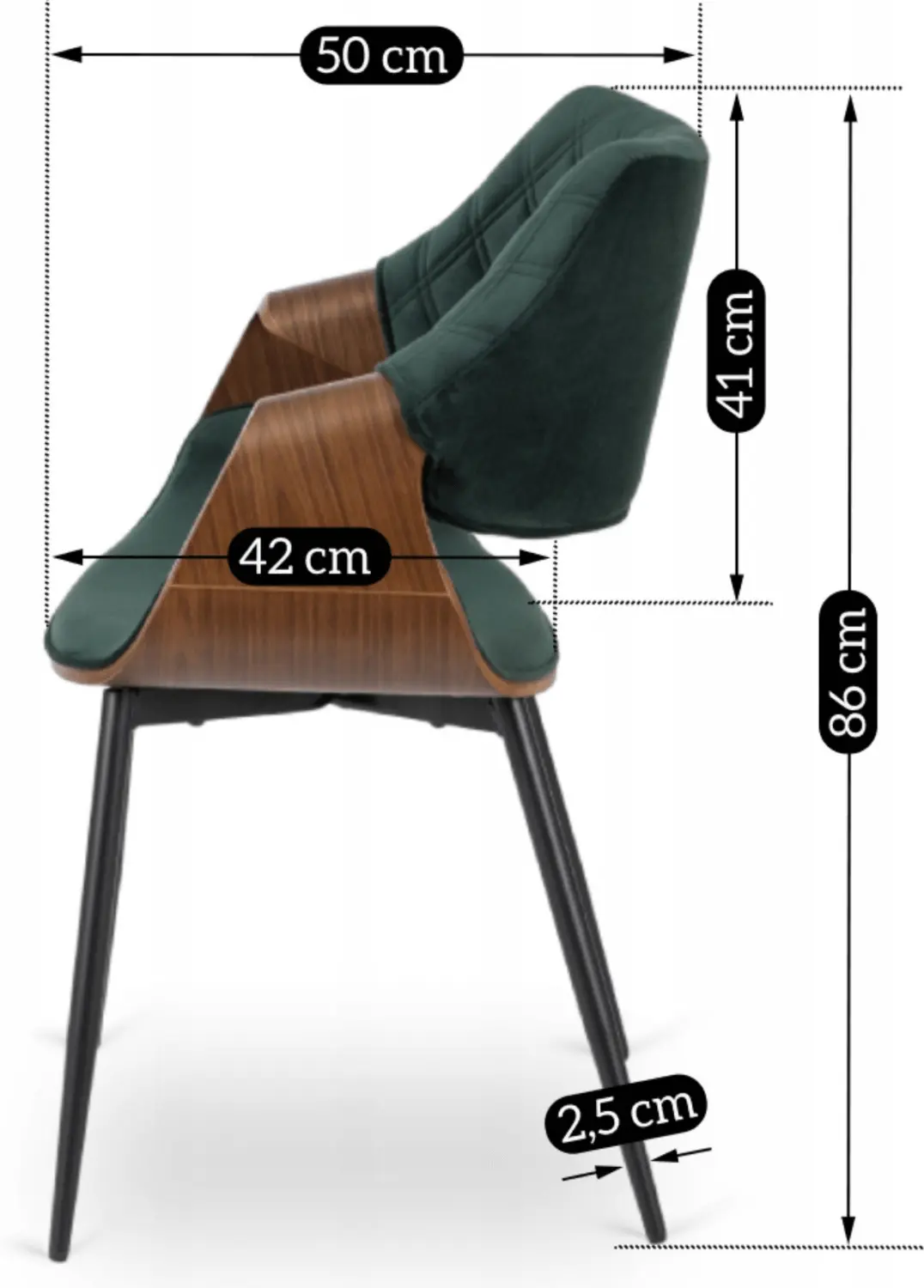 Scaun Mebel Elite Dakota (Green/Walnut) - 7