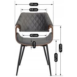Стул Mebel Elite Dakota (Grey/Walnut) Thumb