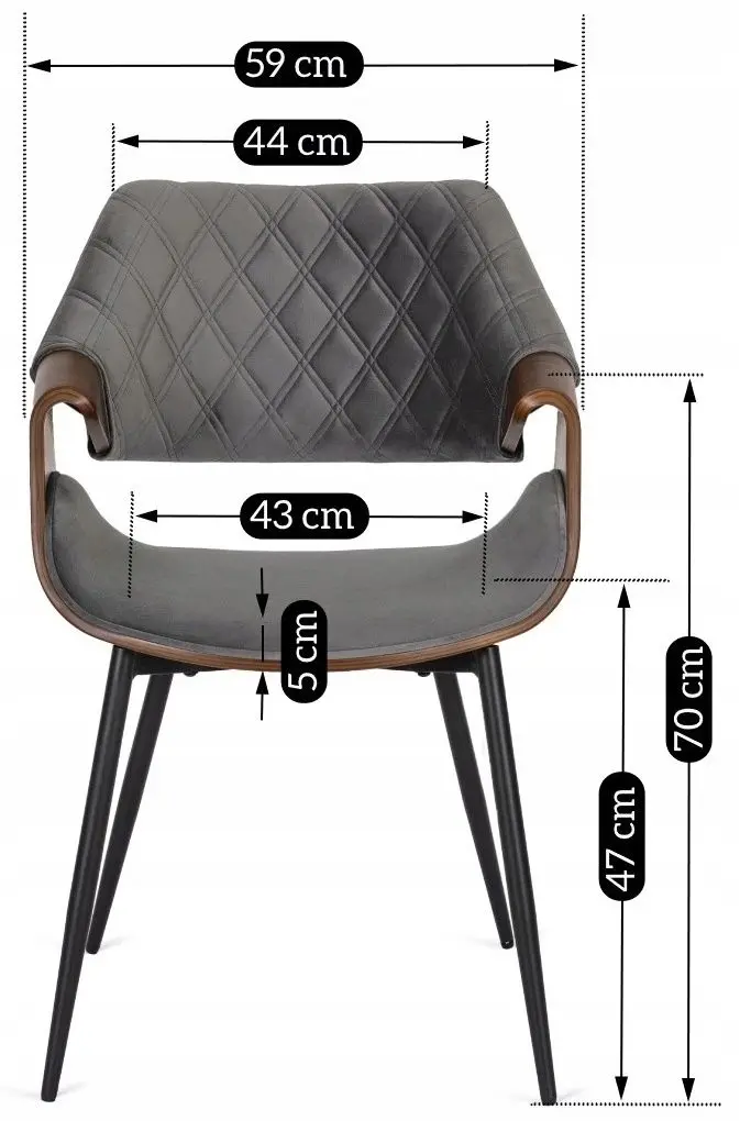 Стул Mebel Elite Dakota (Grey/Walnut) - 3