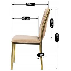 Scaun Mebel Elite Dan (Beige/Golden) Thumb