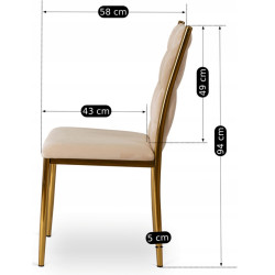 Scaun Mebel Elite Dan (Cream/Gold) Thumb