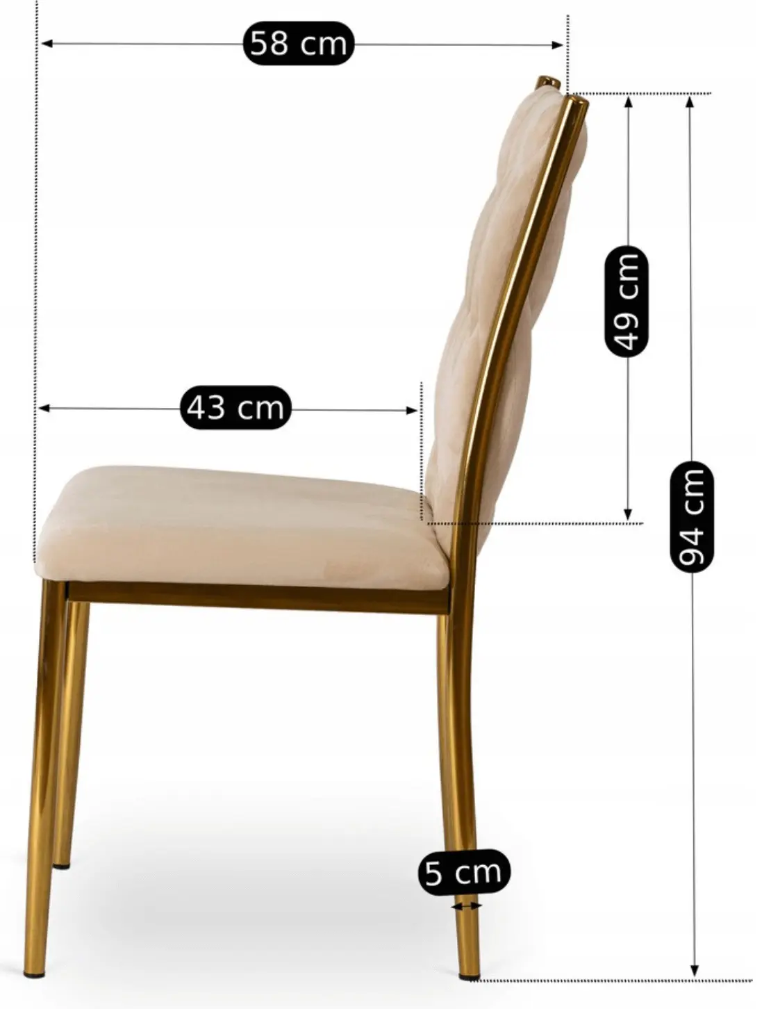 Scaun Mebel Elite Dan (Cream/Gold)