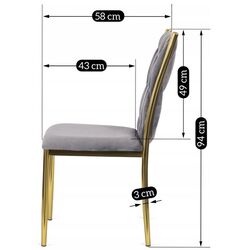 Scaun Mebel Elite Dan (Grey/Golden) Thumb