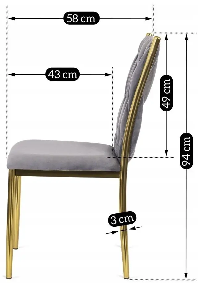 Scaun Mebel Elite Dan (Grey/Golden)