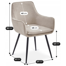 Scaun Mebel Elite Edrick (Cream/Black) Thumb