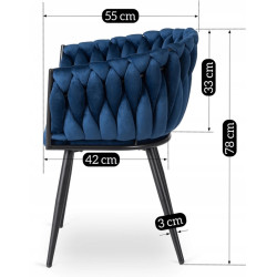 Стул Mebel Elite Elena (Blue/Black) Thumb