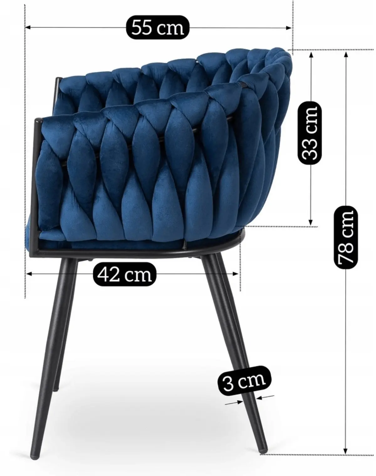 Стул Mebel Elite Elena (Blue/Black)