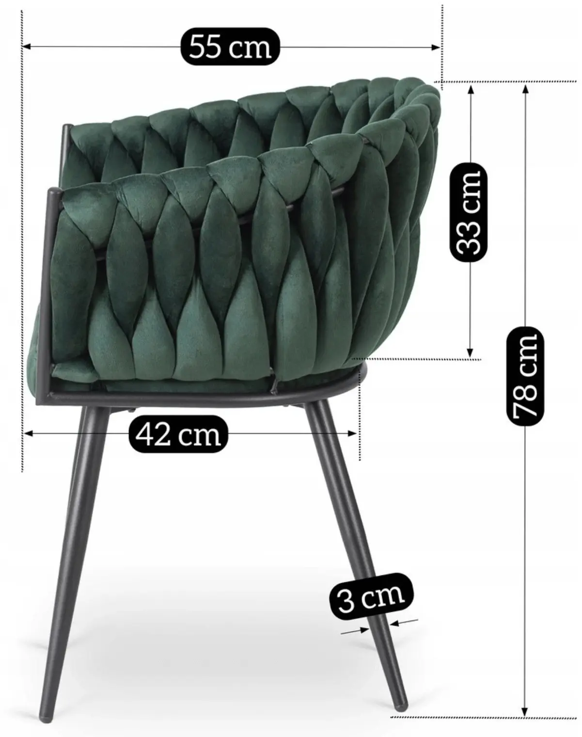 Scaun Mebel Elite Elena (Green/Black)