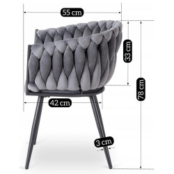 Scaun Mebel Elite Elena (Grey/Black) Thumb