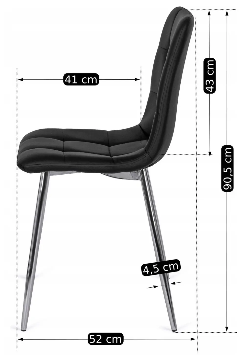 Scaun Mebel Elite Enzo (Black/Chrome)