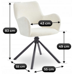 Стул Mebel Elite Flav (Cream/Black) Thumb