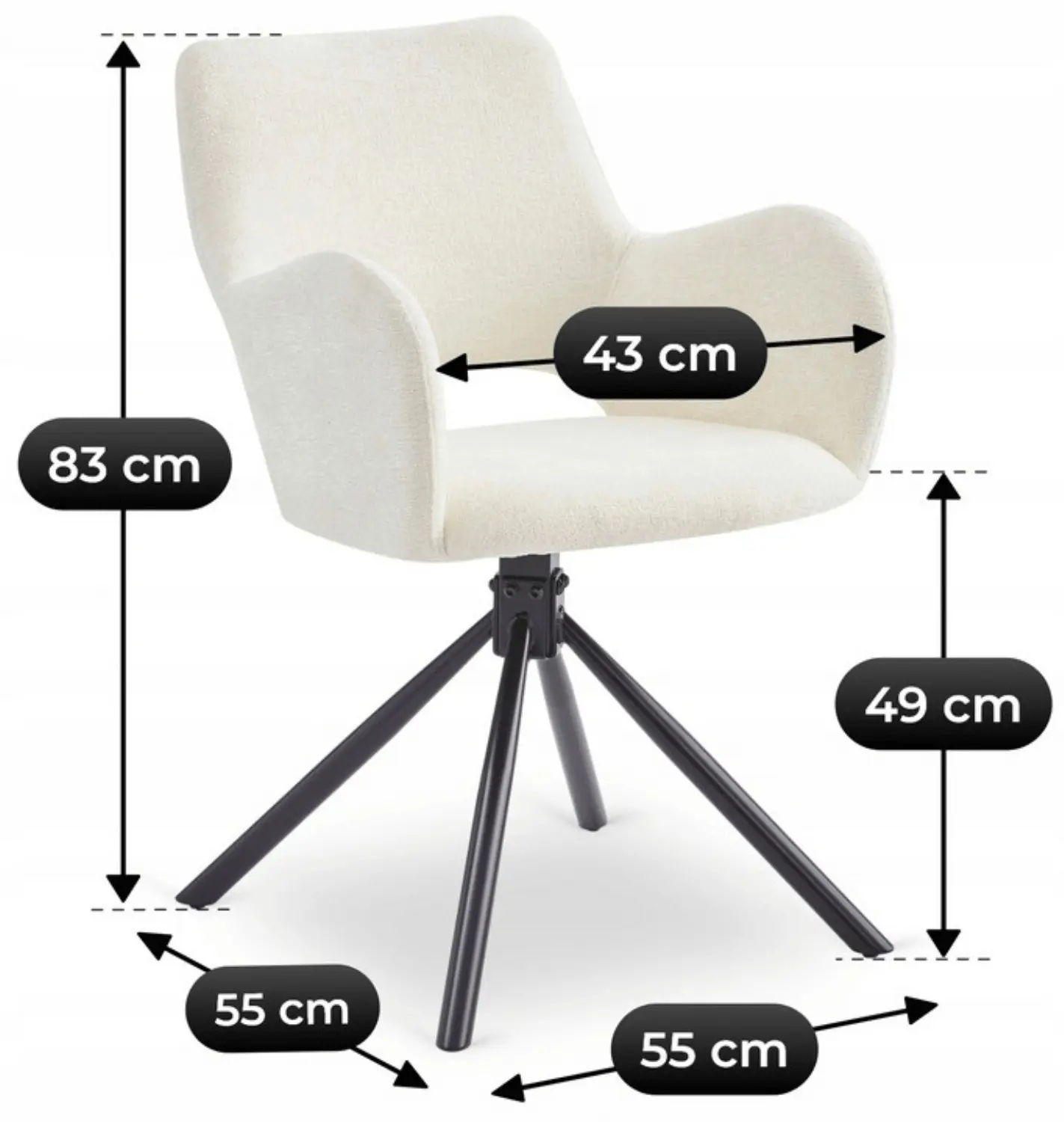 Стул Mebel Elite Flav (Cream/Black)