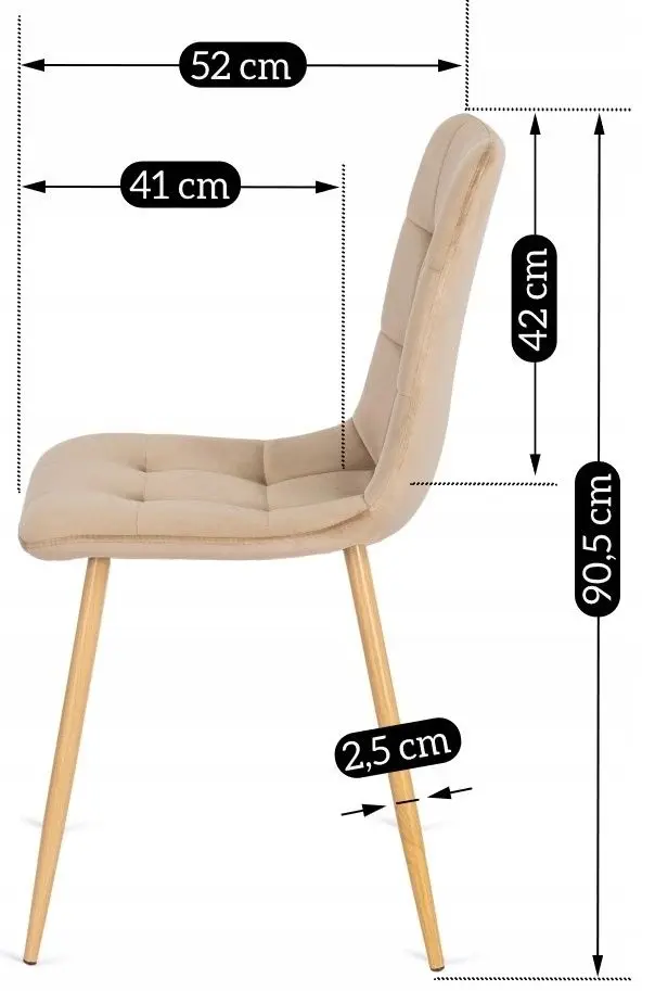 Scaun Mebel Elite Fredy (Beige/Natural Oak)