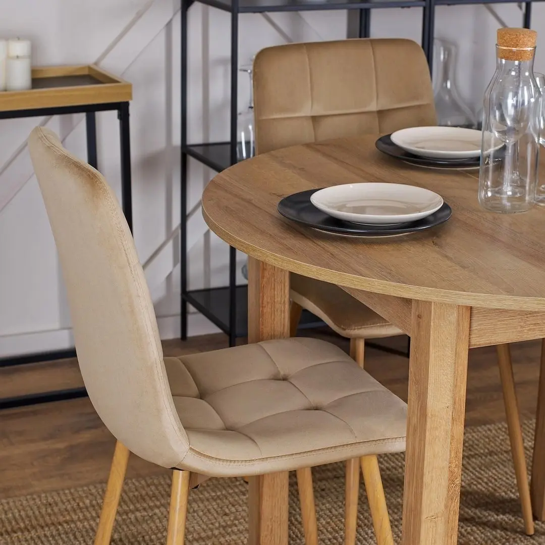 Scaun Mebel Elite Fredy (Beige/Natural Oak)