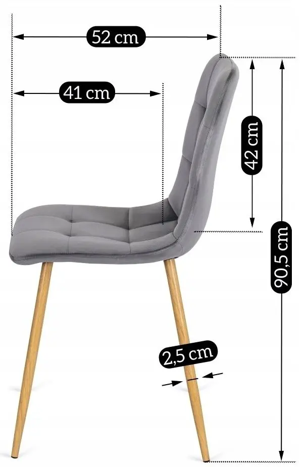 Scaun Mebel Elite Fredy (Grey/Natural Oak)