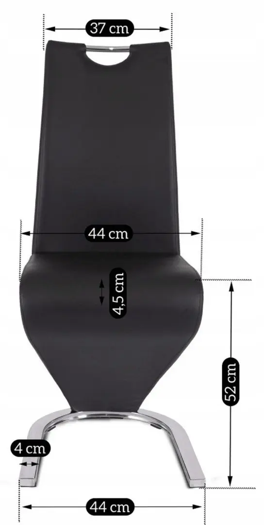 Scaun Mebel Elite Gamis (Black/Chrome) - 3