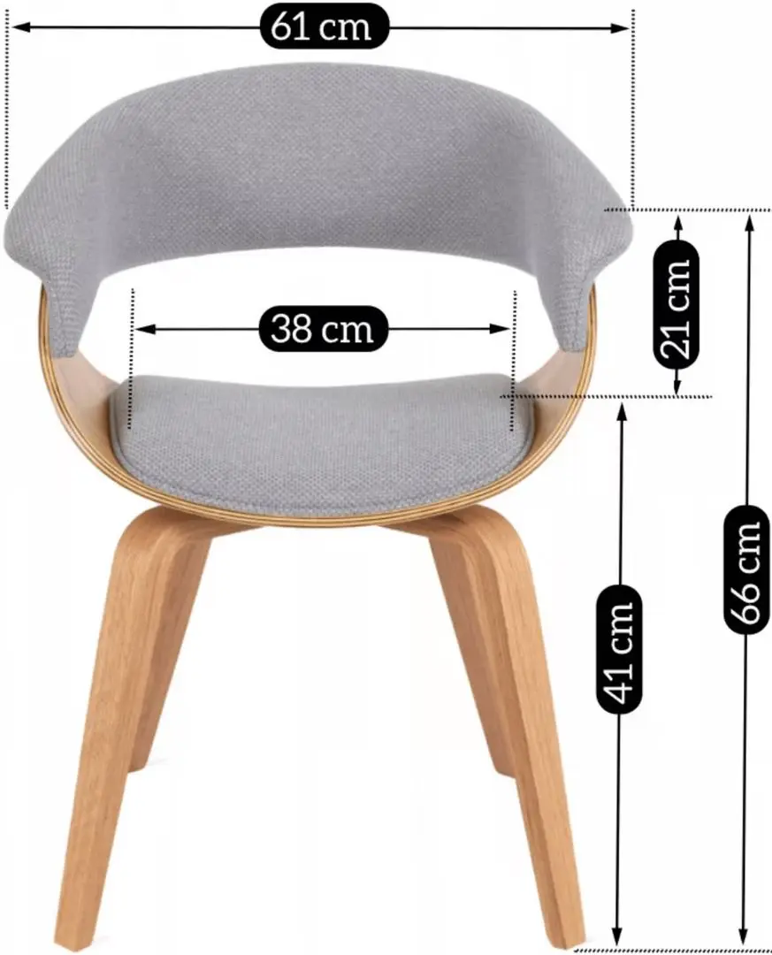 Стул Mebel Elite Gary 2 (Grey/Golden Oak) - 6