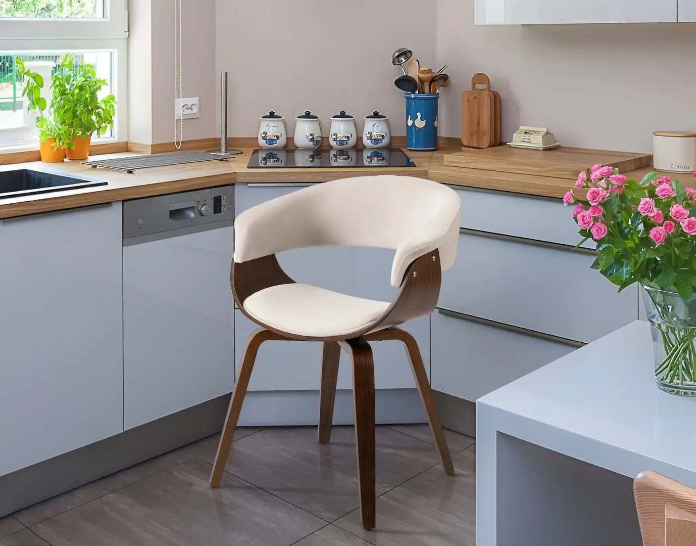 Стул Mebel Elite Gary (Beige/Walnut)