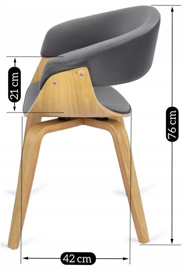 Стул Mebel Elite Gary (Grey/Craft Oak Golden) - 4