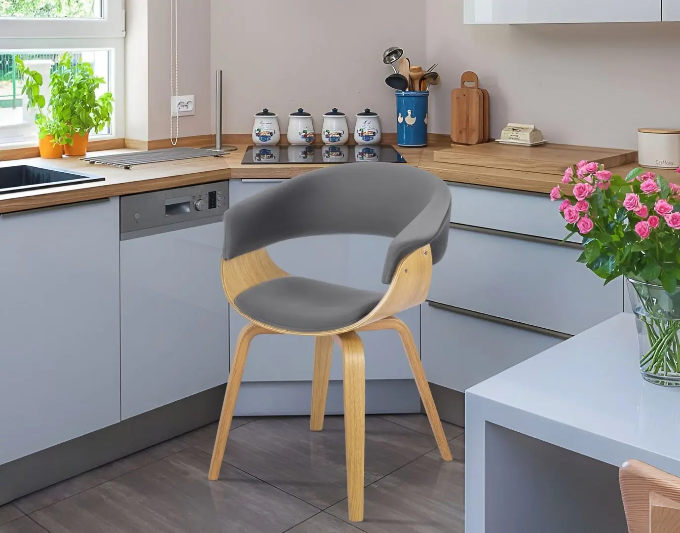 Стул Mebel Elite Gary (Grey/Craft Oak Golden)