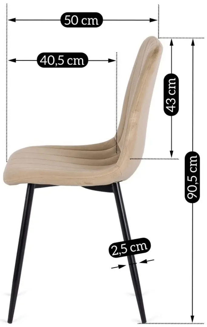 Scaun Mebel Elite Ibis (Beige/Black) - 3