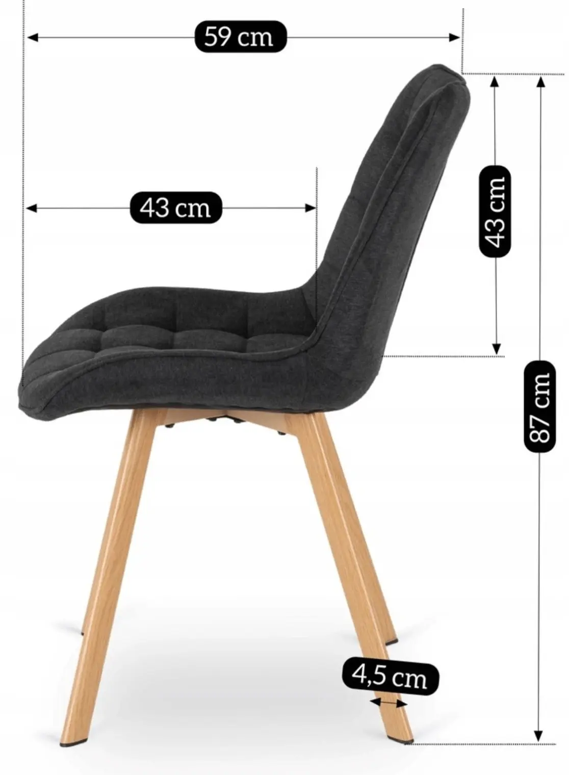 Стул Mebel Elite Kathy (Black/Oak)