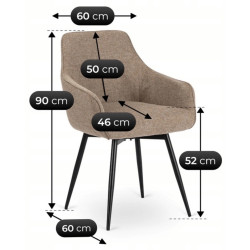 Стул Mebel Elite Larisa (Beige/Black) Thumb