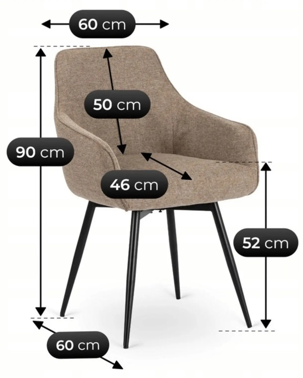 Стул Mebel Elite Larisa (Beige/Black) - 6