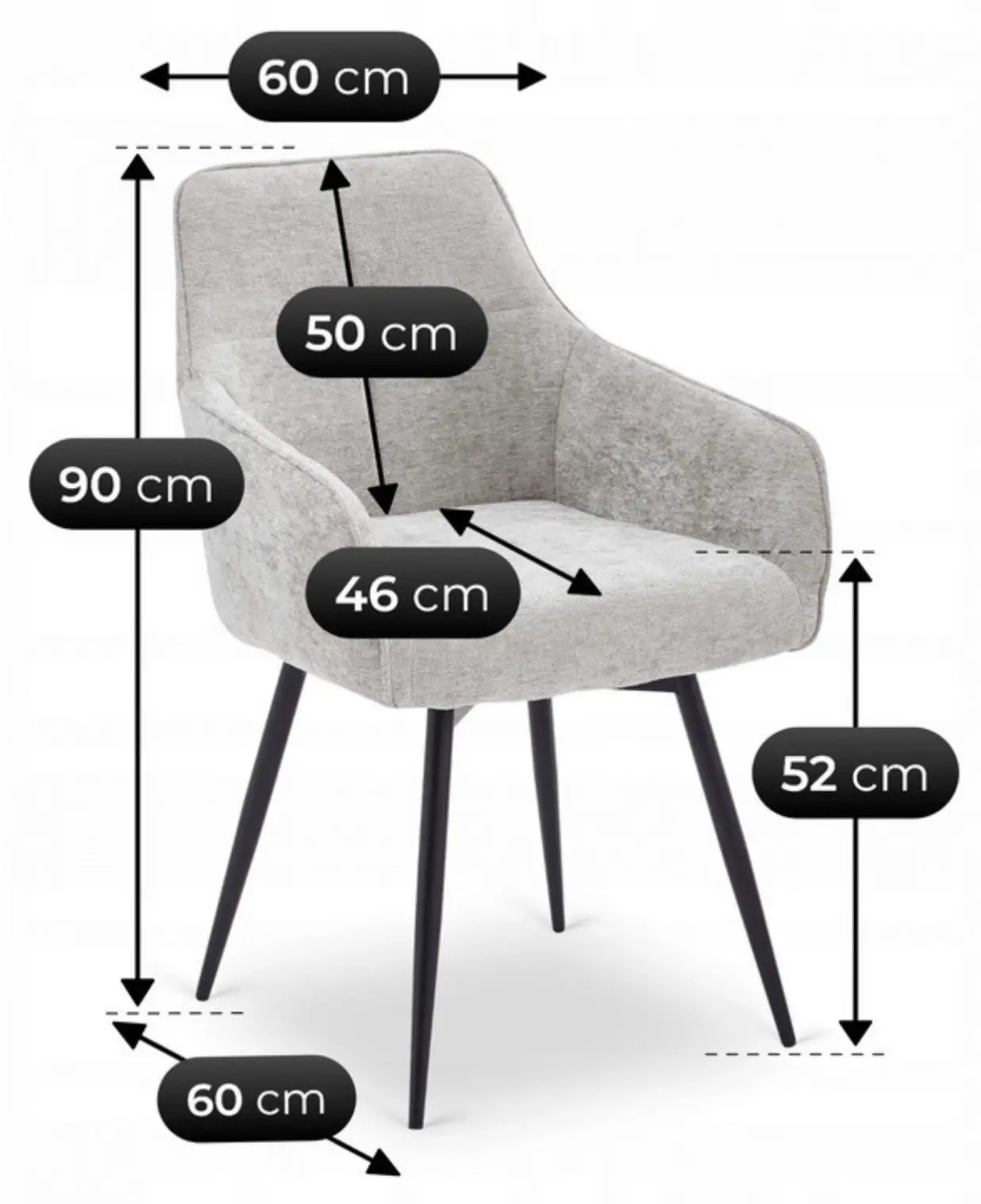 Стул Mebel Elite Larisa (Grey/Black) - 7