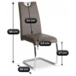 Стул Mebel Elite Lopez (Grey/Chrome) Thumb